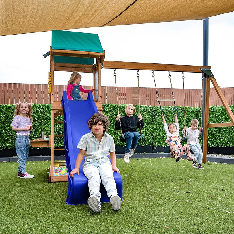 Lifespan Kids Birmingham Play Centre with Triple Swing Set & Slide (Blue Slide)