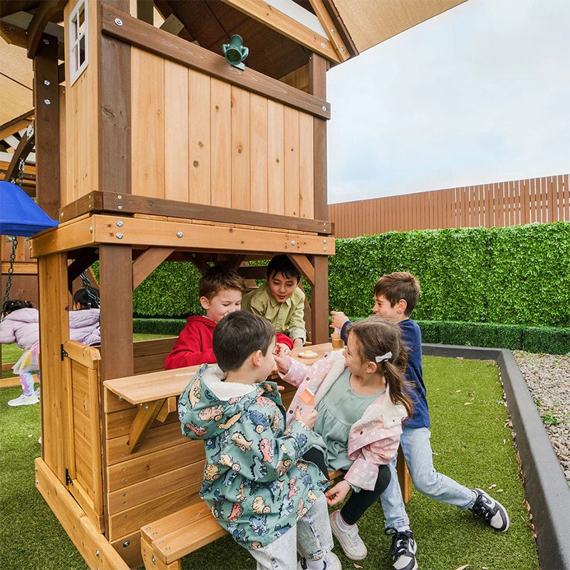 Lifespan Kids Armadale Play Centre with Triple Swing Set, Double Cubby Houses and Double Slide