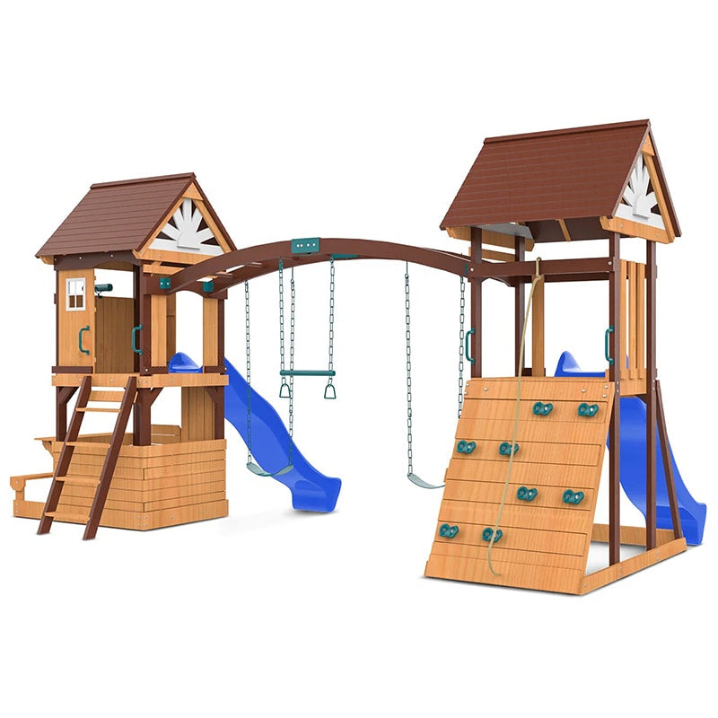 Lifespan Kids Armadale Play Centre with Triple Swing Set, Double Cubby Houses and Double Slide