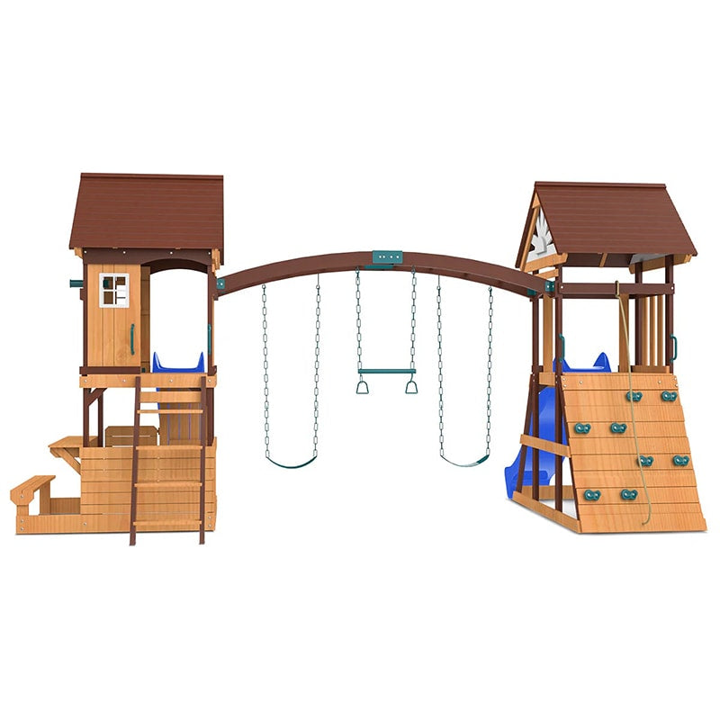 Lifespan Kids Armadale Play Centre with Triple Swing Set, Double Cubby Houses and Double Slide