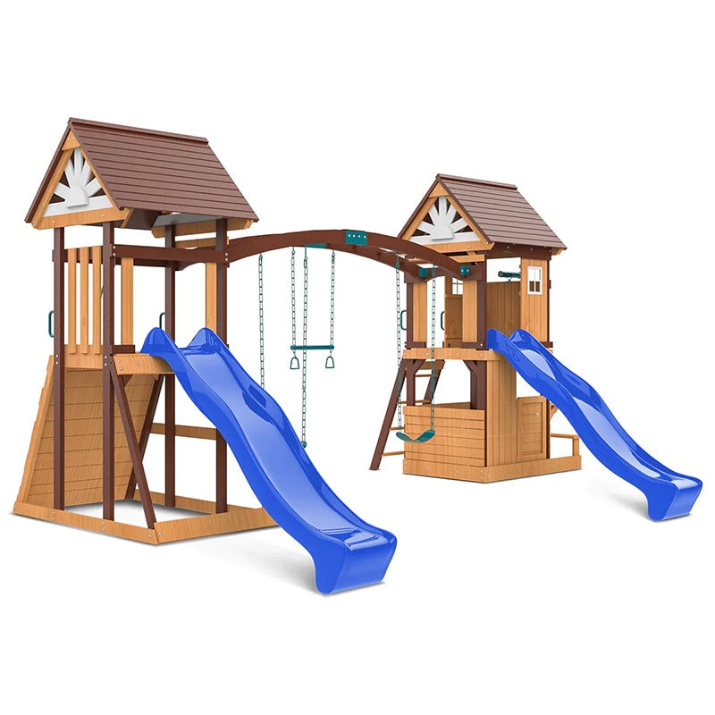 Lifespan Kids Armadale Play Centre with Triple Swing Set, Double Cubby Houses and Double Slide