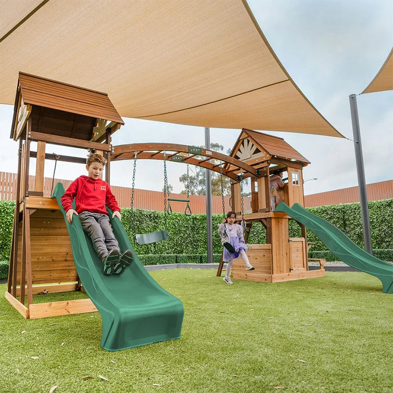 Lifespan Kids Armadale Play Centre with Triple Swing Set, Double Cubby Houses and Double Slide