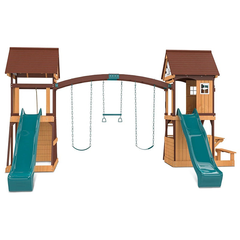 Lifespan Kids Armadale Play Centre with Triple Swing Set, Double Cubby Houses and Double Slide