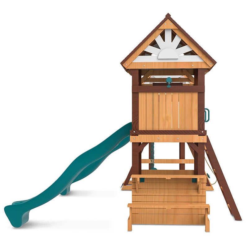 Lifespan Kids Armadale Play Centre with Swings, Cubby House & Slide (Green Slide)
