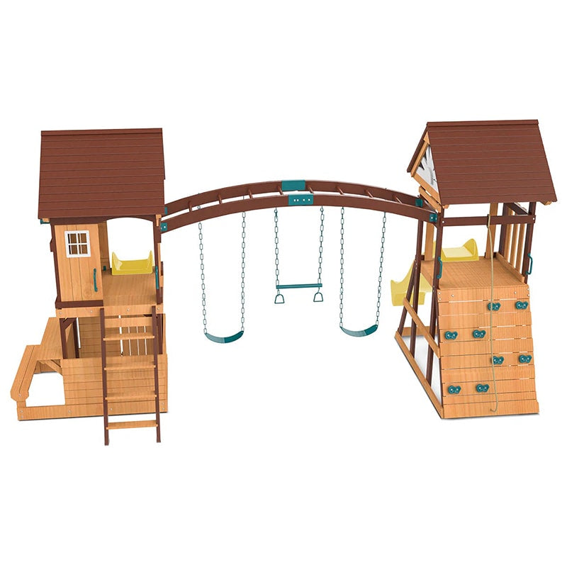 Lifespan Kids Armadale Play Centre with Triple Swing Set, Double Cubby Houses and Double Slide