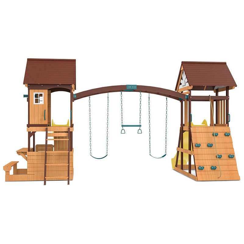 Lifespan Kids Armadale Play Centre with Triple Swing Set, Double Cubby Houses and Double Slide