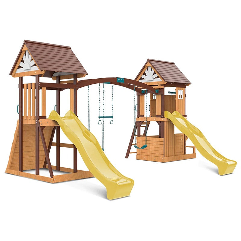 Lifespan Kids Armadale Play Centre with Triple Swing Set, Double Cubby Houses and Double Slide