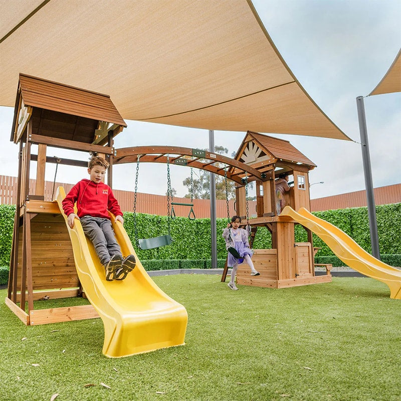 Lifespan Kids Armadale Play Centre with Triple Swing Set, Double Cubby Houses and Double Slide