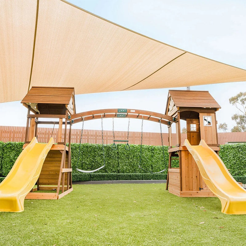 Lifespan Kids Armadale Play Centre with Triple Swing Set, Double Cubby Houses and Double Slide