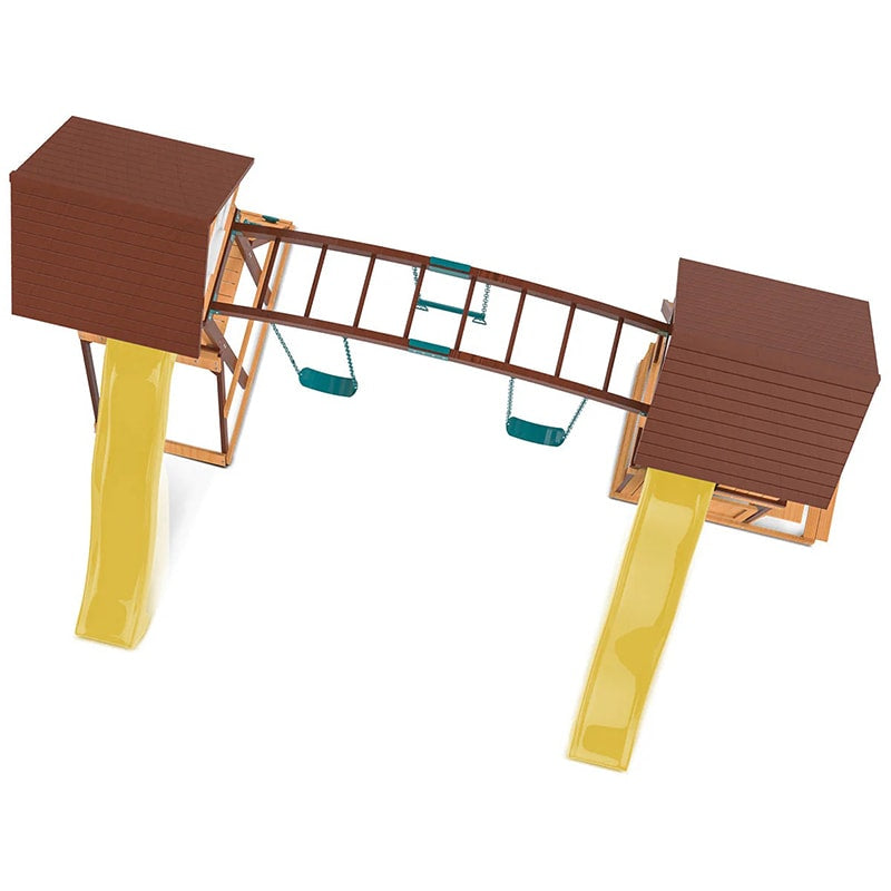 Lifespan Kids Armadale Play Centre with Triple Swing Set, Double Cubby Houses and Double Slide