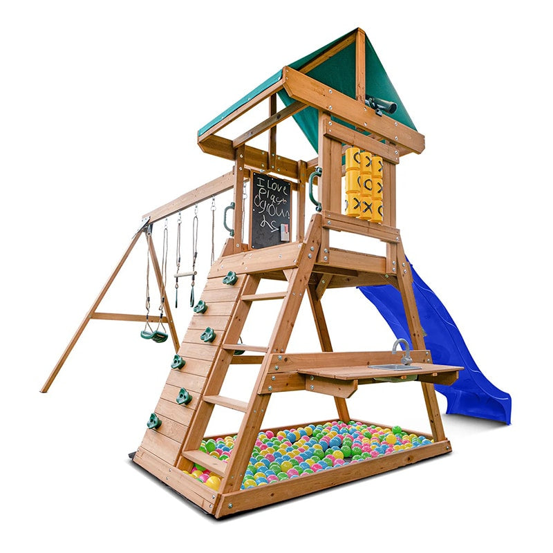 Lifespan Kids Birmingham Play Centre with Triple Swing Set & Slide (Blue Slide)