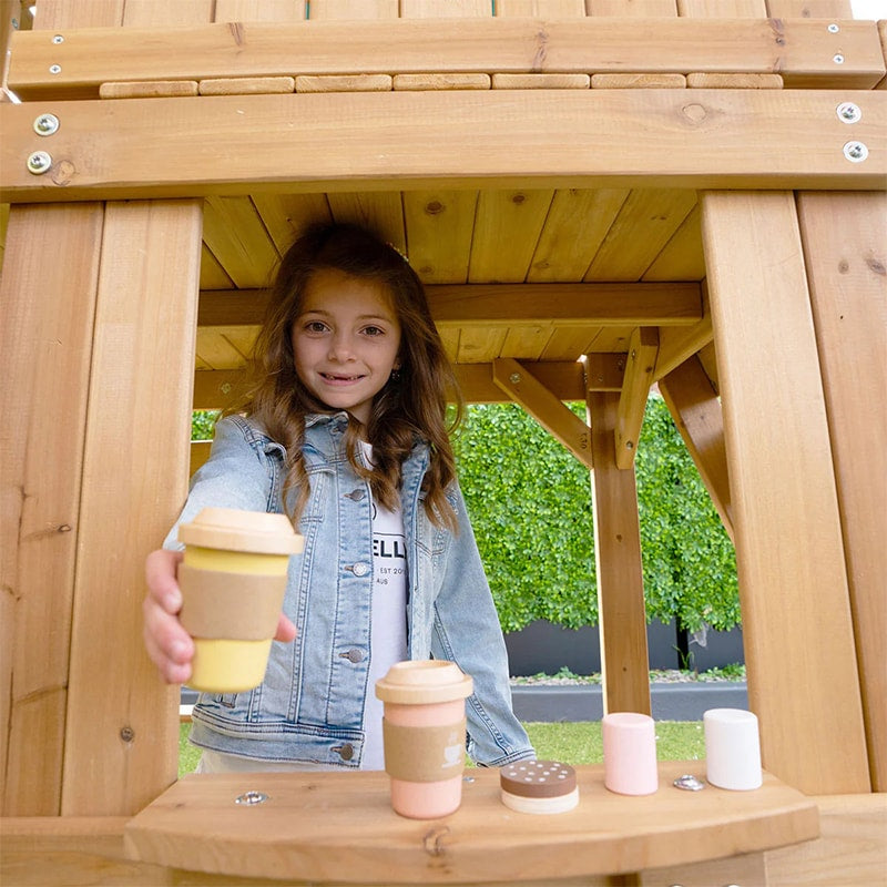 Lifespan Kids Carindale Play Centre with Playhouse, Slide and Triple Swing Set