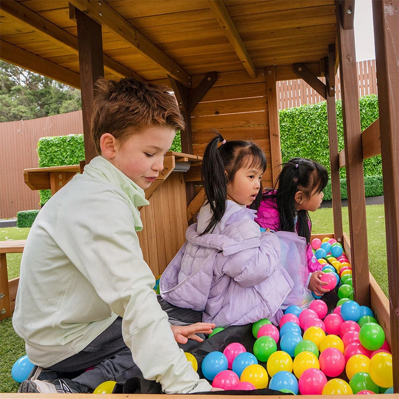 Lifespan Kids Coventry Play Centre with Triple Swing, Slide and Raised Playhouse (Blue Slide)