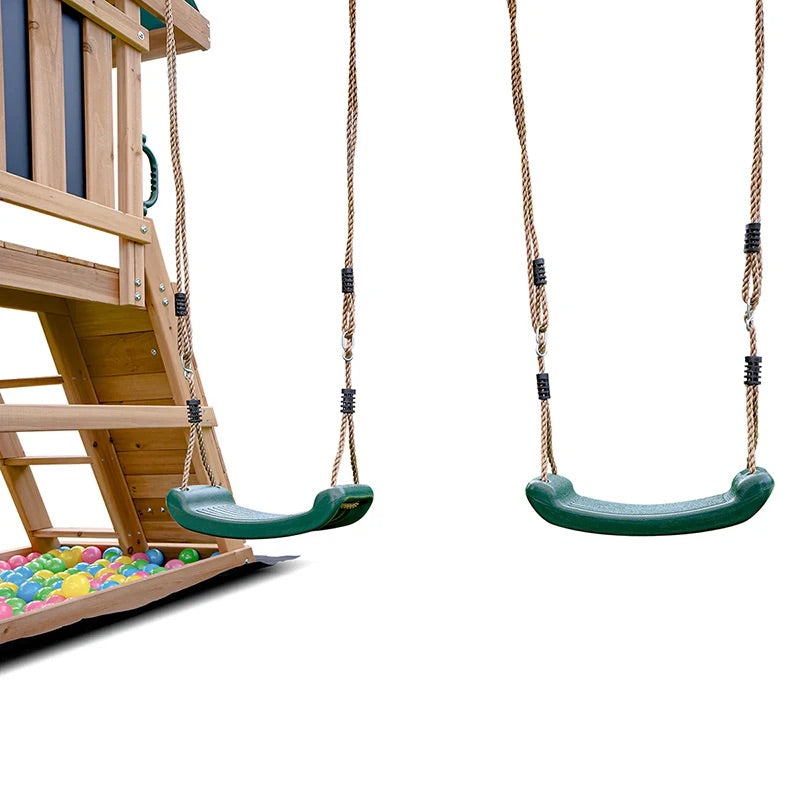 Lifespan Kids Greenvale Play Centre with Double Swing and Slide (Green Slide)