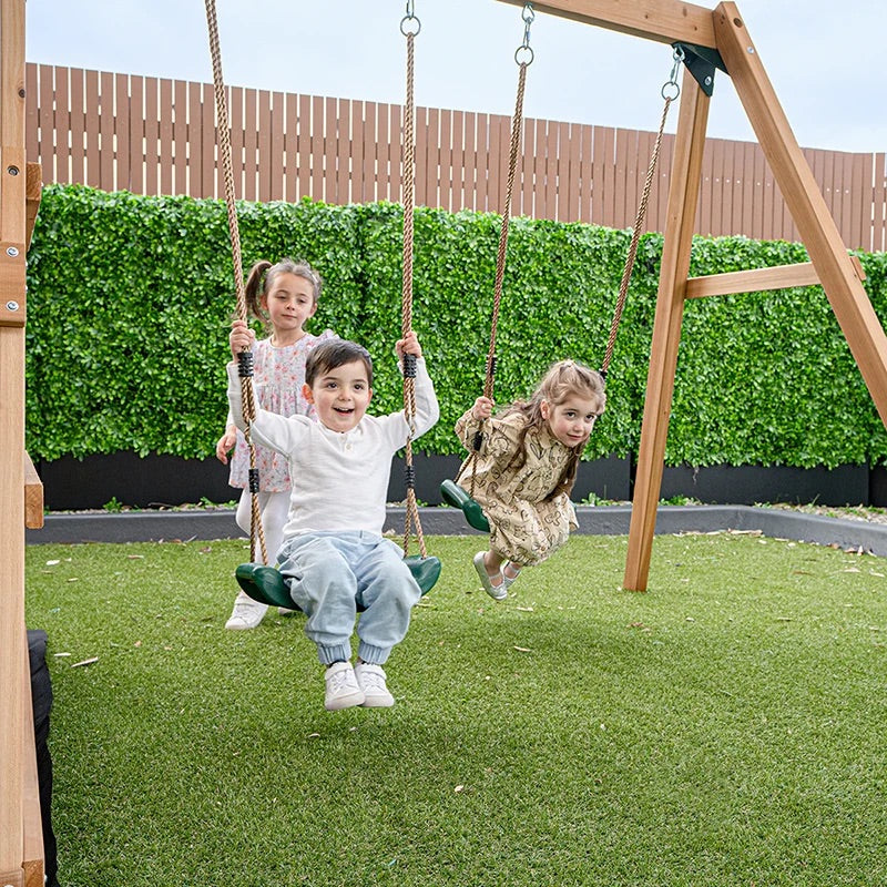 Lifespan Kids Greenvale Play Centre with Double Swing and Slide (Green Slide)