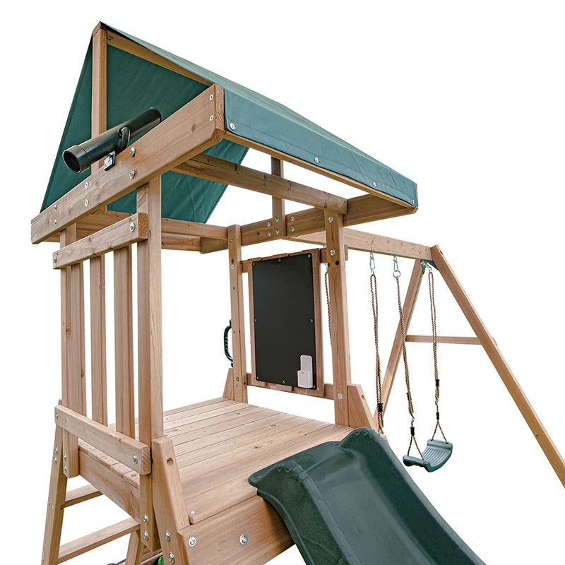 Lifespan Kids Greenvale Play Centre with Double Swing and Slide (Green Slide)