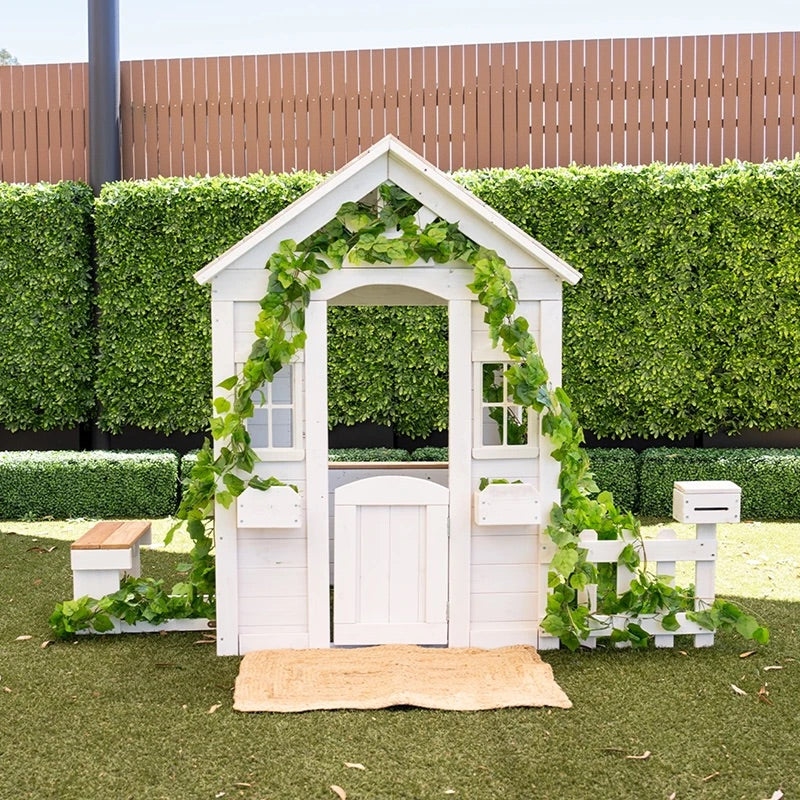 Lifespan Kids Teddy V2 Cubby House in White with Picnic Table