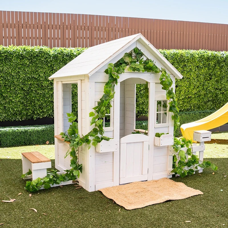 Lifespan Kids Teddy V2 Cubby House in White with Picnic Table