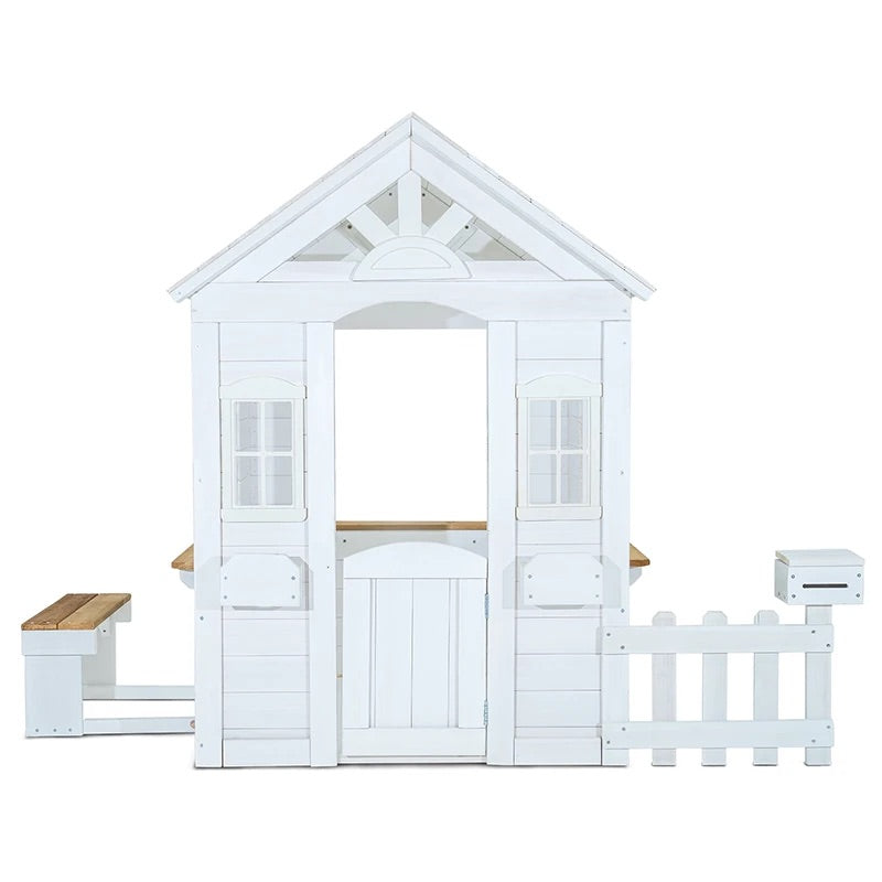 Lifespan Kids Teddy V2 Cubby House in White with Picnic Table