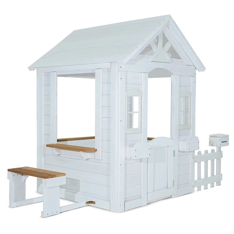 Lifespan Kids Teddy V2 Cubby House in White with Picnic Table