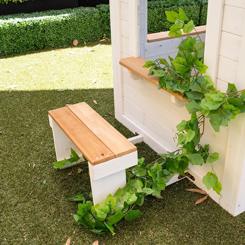 Lifespan Kids Teddy V2 Cubby House in White with Picnic Table