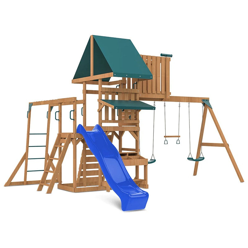 Lifespan Kids Walton Play Centre with Triple Swing Set, Slide and Monkey Bars