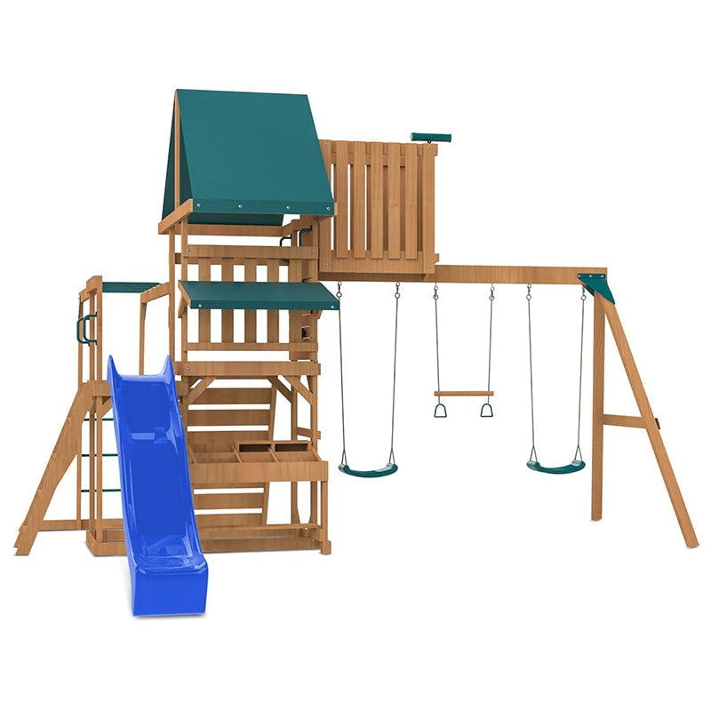 Lifespan Kids Walton Play Centre with Triple Swing Set, Slide and Monkey Bars