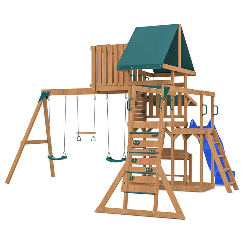 Lifespan Kids Walton Play Centre with Triple Swing Set, Slide and Monkey Bars