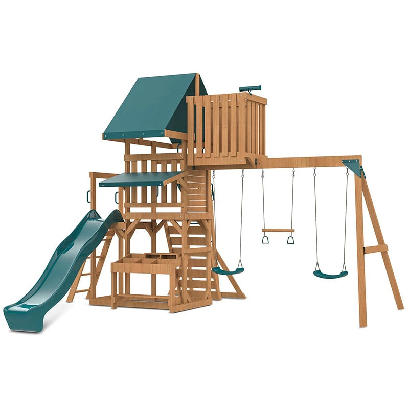 Lifespan Kids Walton Play Centre with Triple Swing Set, Slide and Monkey Bars