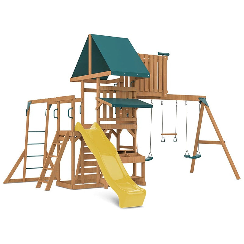 Lifespan Kids Walton Play Centre with Triple Swing Set, Slide and Monkey Bars