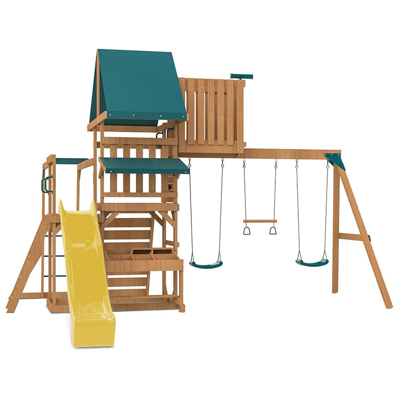 Lifespan Kids Walton Play Centre with Triple Swing Set, Slide and Monkey Bars