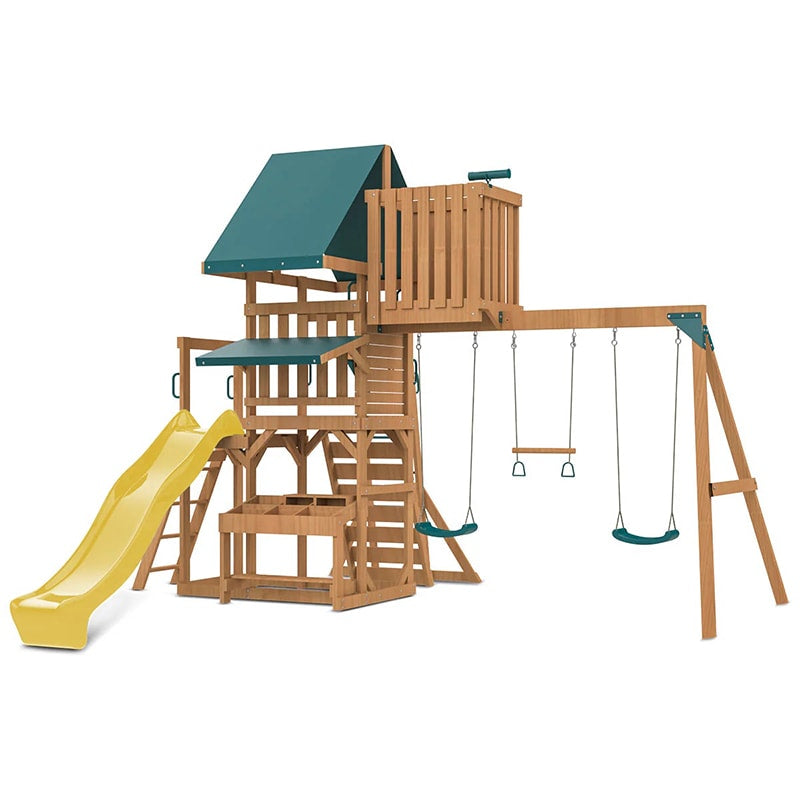 Lifespan Kids Walton Play Centre with Triple Swing Set, Slide and Monkey Bars