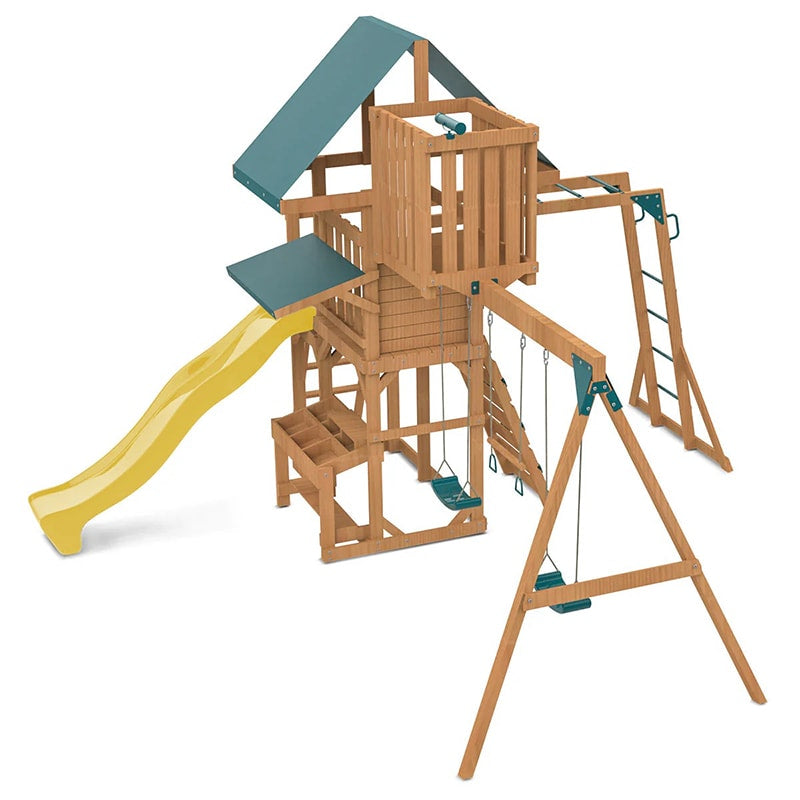 Lifespan Kids Walton Play Centre with Triple Swing Set, Slide and Monkey Bars