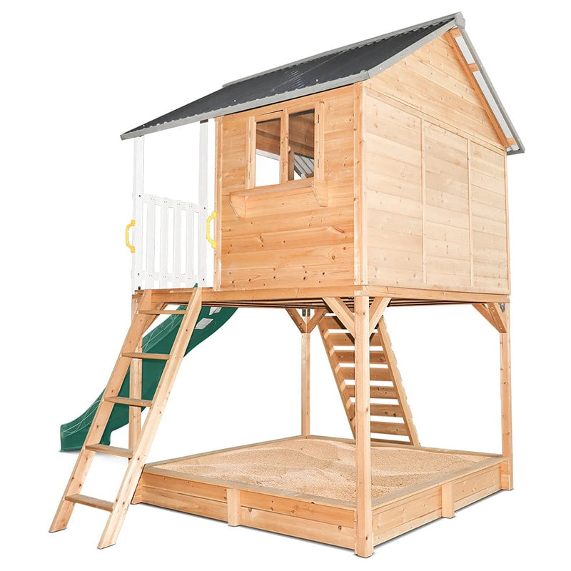 Lifespan Kids Winchester Cubby House with Elevation Kit, Sandpit and 3m Slide