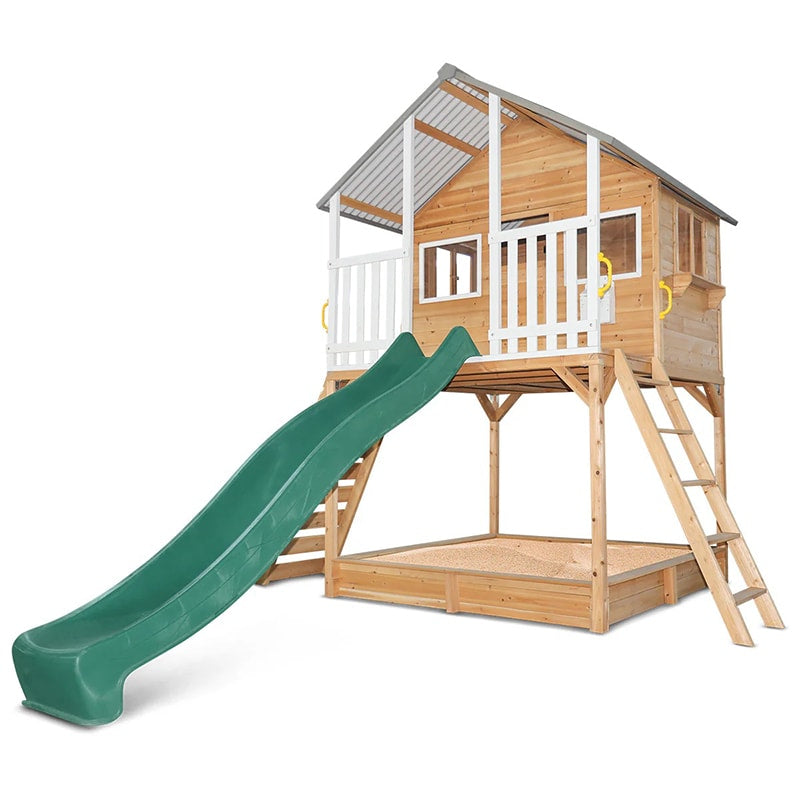 Lifespan Kids Winchester Cubby House with Elevation Kit, Sandpit and 3m Slide