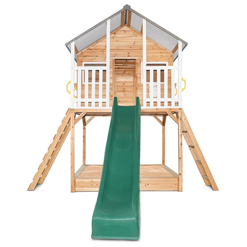 Lifespan Kids Winchester Cubby House with Elevation Kit, Sandpit and 3m Slide