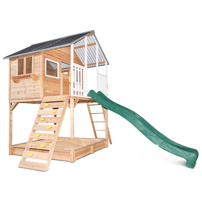 Lifespan Kids Winchester Cubby House with Elevation Kit, Sandpit and 3m Slide