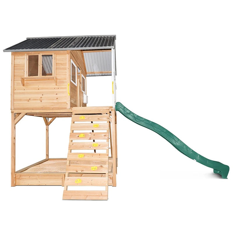 Lifespan Kids Winchester Cubby House with Elevation Kit, Sandpit and 3m Slide