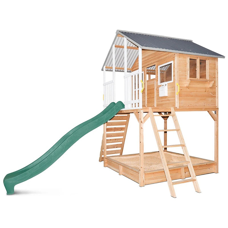 Lifespan Kids Winchester Cubby House with Elevation Kit, Sandpit and 3m Slide