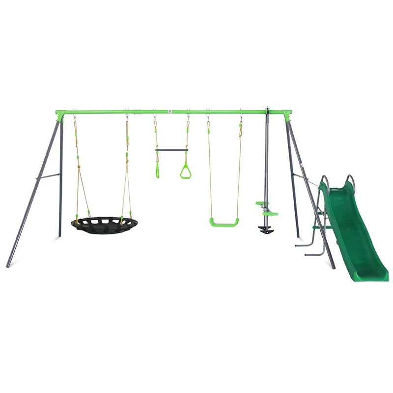 Lifespan Kids Lynx Metal 4-Station Swing Set with Slide