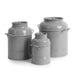 Metal churns set of 3 front view