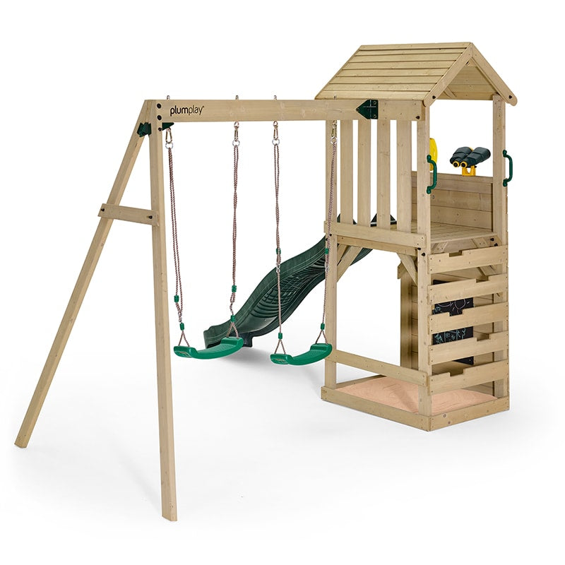 Plum Lookout Tower with Double Swing Set & Slide