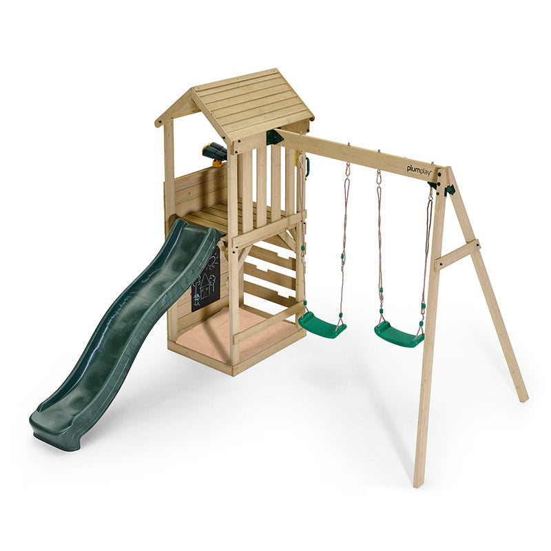 Plum Lookout Tower with Double Swing Set & Slide