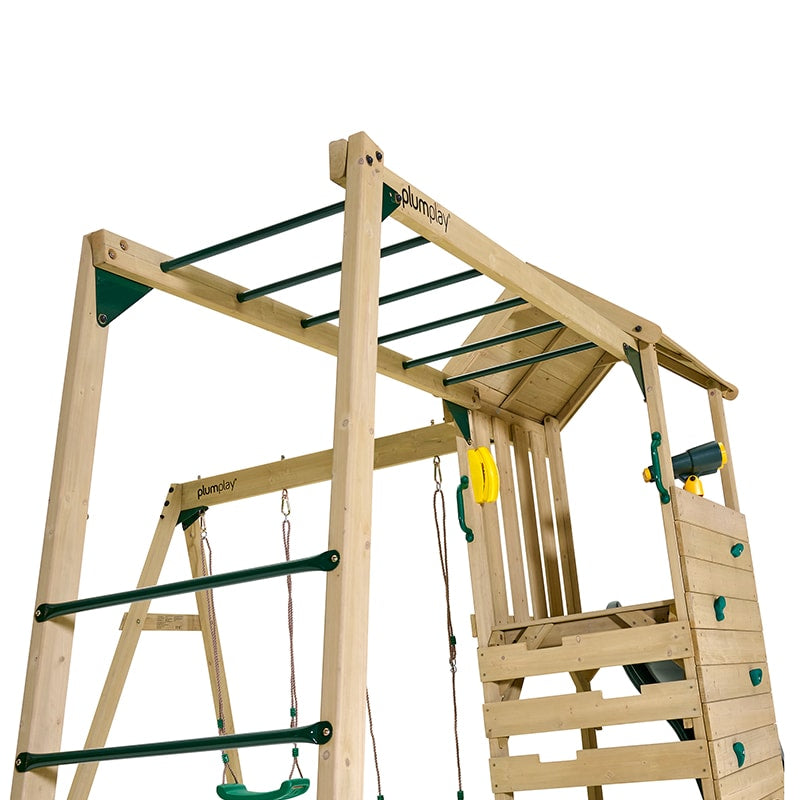 Plum Lookout Tower Play Centre with Monkey Bars, Double Swing Set & Slide