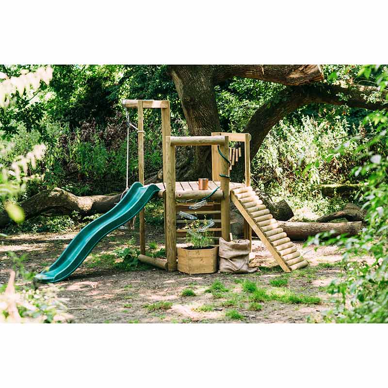 Plum Discovery Woodland Treehouse with Slide, Ladder and Accessories