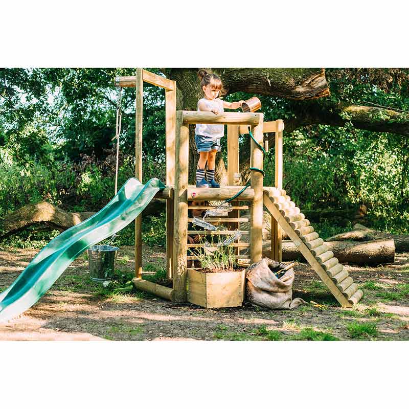 Plum Discovery Woodland Treehouse with Slide, Ladder and Accessories